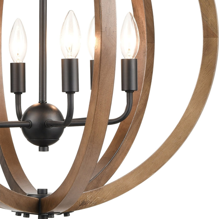 Elk Lighting Barrow Matte Black 22'' Wide 6-Light Chandelier