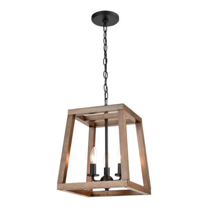 Elk Lighting Barrow Matte Black 12'' Wide 3-Light Chandelier