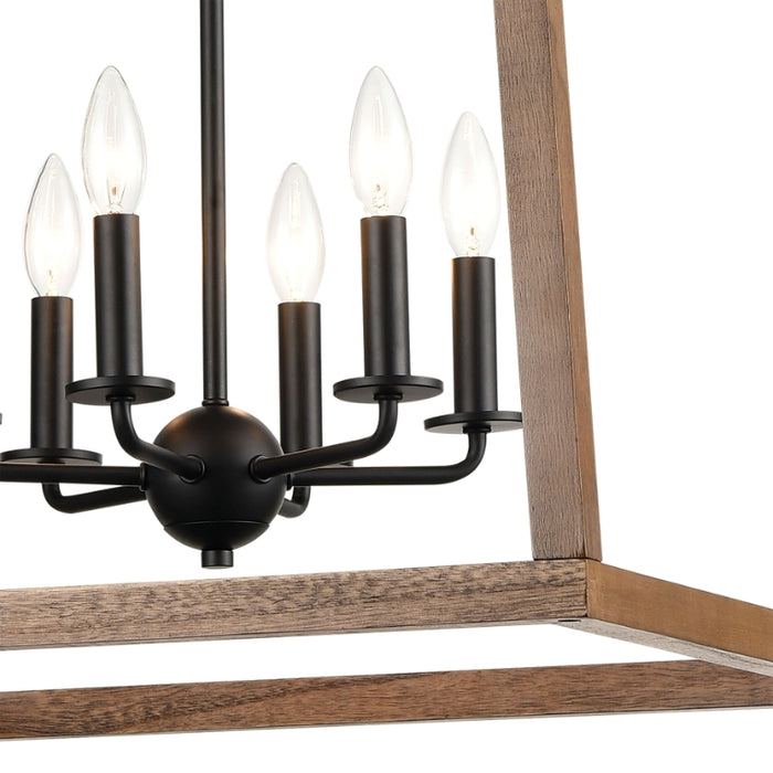 Elk Lighting Barrow Matte Black 22" Wide 6-Light Chandelier