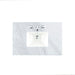 36" Single 3 CM Top, Carrara White Marble w/ Sink