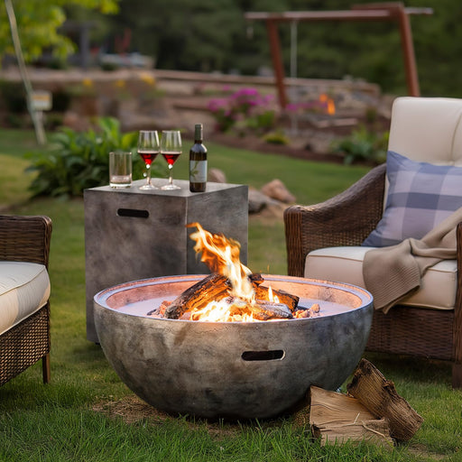 Stonebridge 31-Inch Concrete Fire Pit Bowl