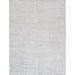 Pasargad Home Slate Collection Hand-Loomed Ivory/Silver Bsilk & Wool Area Rug- 6' 0" X 9' 0" pbfe-04 6x9