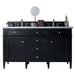 Brittany 60" Double Vanity, Black Onyx w/ 3 CM Eternal Jasmine Pearl Silestone Top w/FreePower Wireless Charger