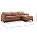GTR Pimlico Brown Leather Sectional with RAF Chaise