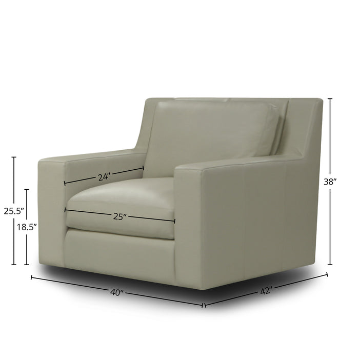 GTR Montreal 40" Wide Upholstered Swivel Chair, Boca Linen