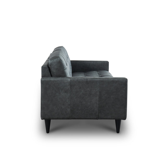GTR Naples Gray Leather Loveseat