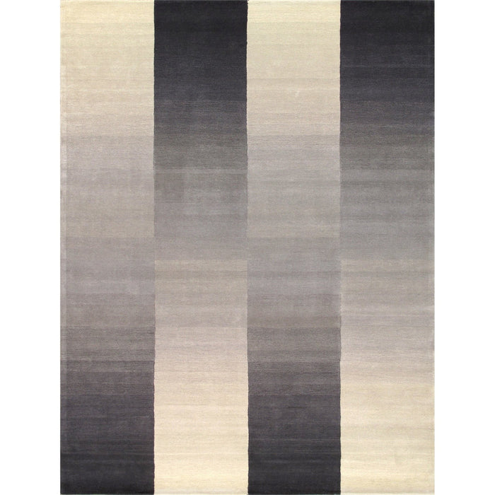 Pasargad Home Rodeo Collection Hand-Tufted Silver/Ivory Bsilk & Wool Area Rug- 7' 9" X 9' 9" PCC-01 8X10