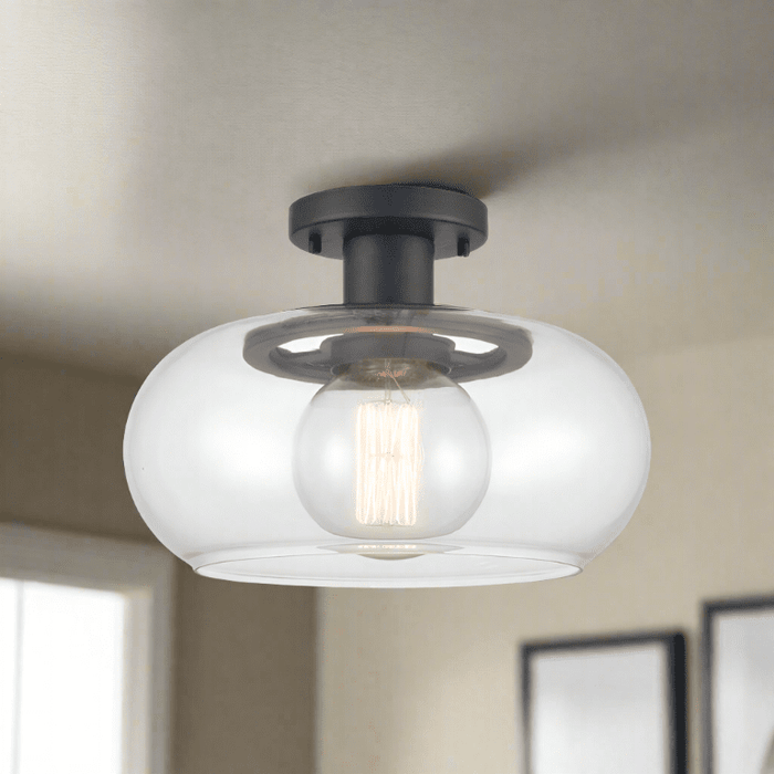 Elk Lighting Clement Antique Nickel 1 Light Semi-Flushmount