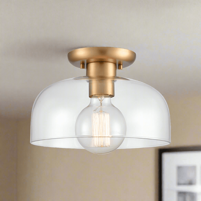 Elk Lighting Brewer Brushed Gold 1 Light Semi-Flushmount