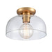 Elk Lighting Brewer Brushed Gold 1 Light Semi-Flushmount