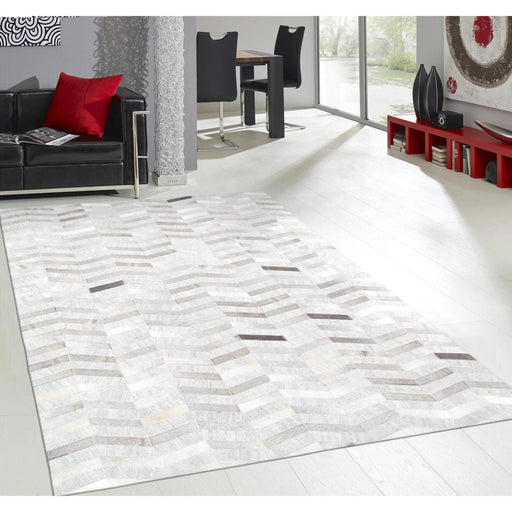 Pasargad Home Galaxy Collection Silver Cowhide & Sari Silk Area Rug-12' 0'' X 15' 0'' ptx-3105 12x15