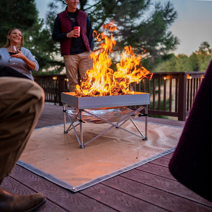 Fireside Outdoor Pop-Up Fire Pit & Heat Shield Combo Fullsize 24 Inch CB001