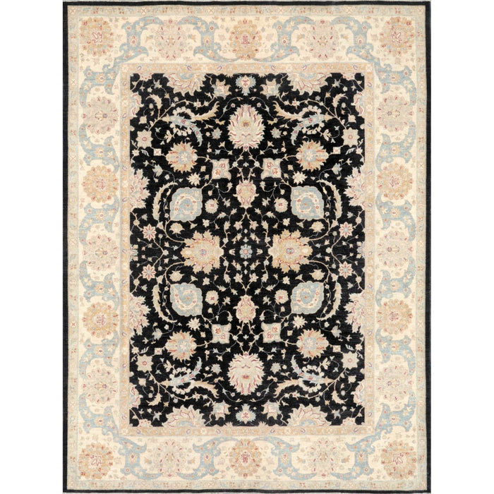 Pasargad Home Denver Hand-Knotted Black Wool Area Rug- 9' 9" X 12'10" 44821