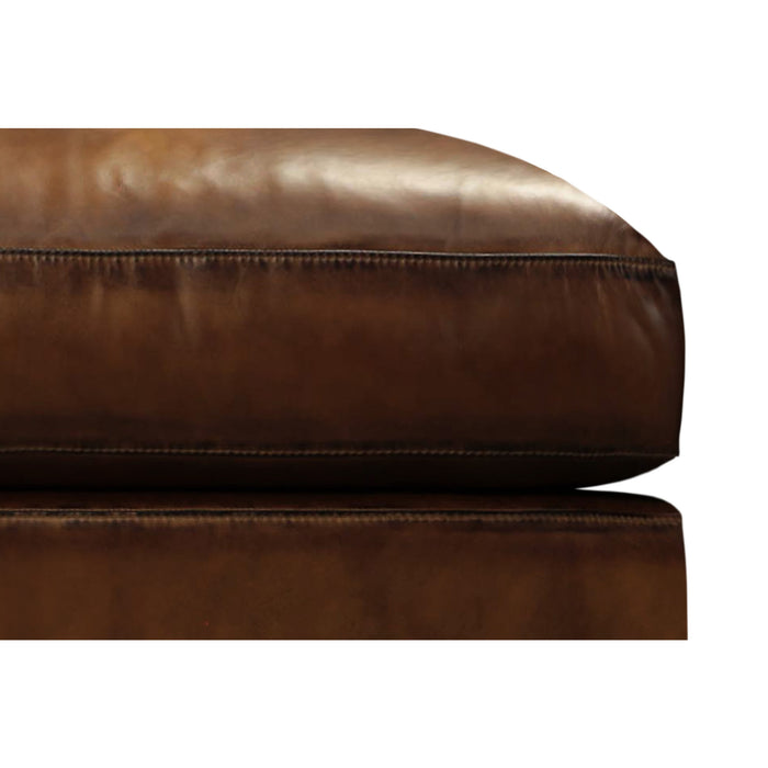 GTR Ramba 100% Top Grain Leather Contemporary Ottoman Footstool