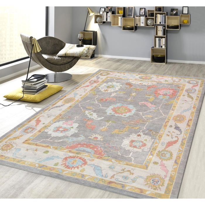 Pasargad Home Oushak Collection Hand-Knotted Wool Area Rug- 8'10" X 12' 0" 980310 9x12
