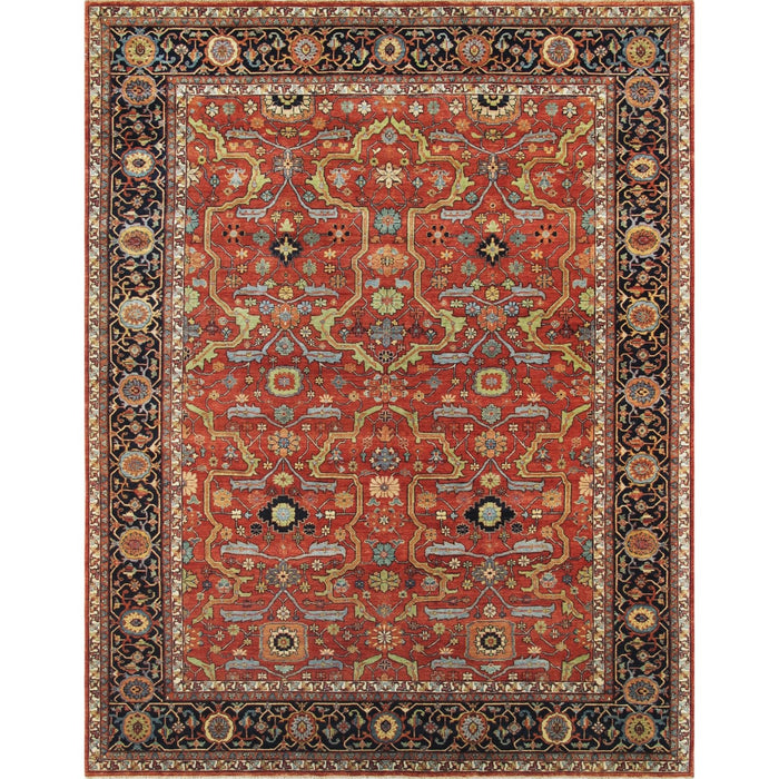Pasargad Home Denver Hand-Knotted Rust Wool Area Rug- 9' 3" X 12' 0" ps-36 9x12
