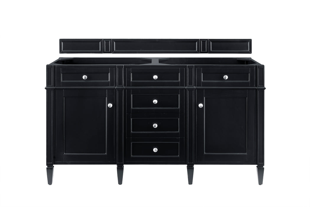 Brittany 60" Double Vanity, Burnished Mahogany w/ 3 CM Parisien Bleu Silestone Top w/FreePower Wireless Charger