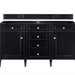 Brittany 60" Double Vanity, Burnished Mahogany w/ 3 CM Parisien Bleu Silestone Top w/FreePower Wireless Charger