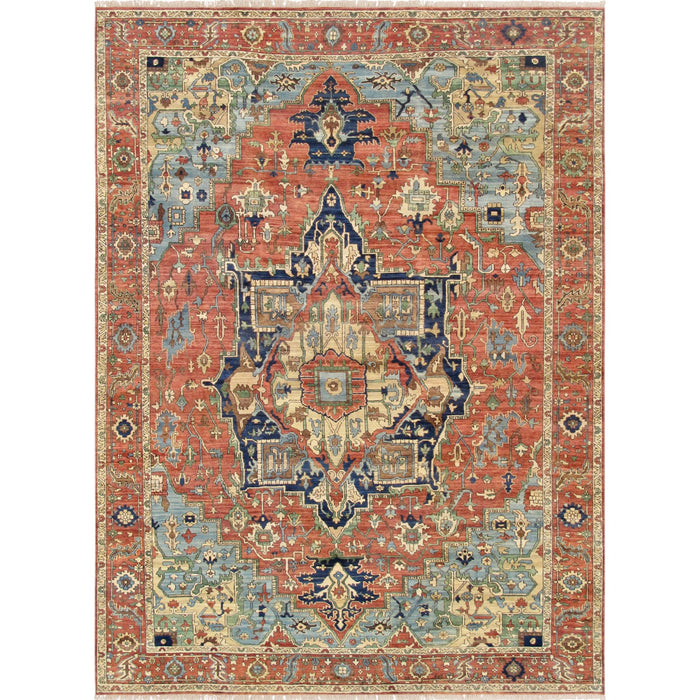 Pasargad Home Serapi Collection Hand-Knotted Wool Area Rug, 8'10" X 12' 0", Rust ph-6 9x12