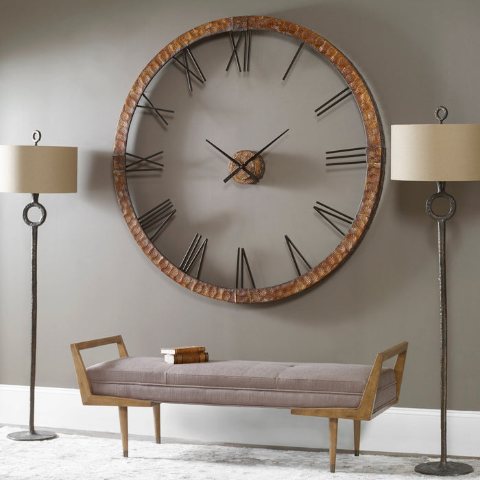 Uttermost Amarion 60"" Copper Wall Clock 6655