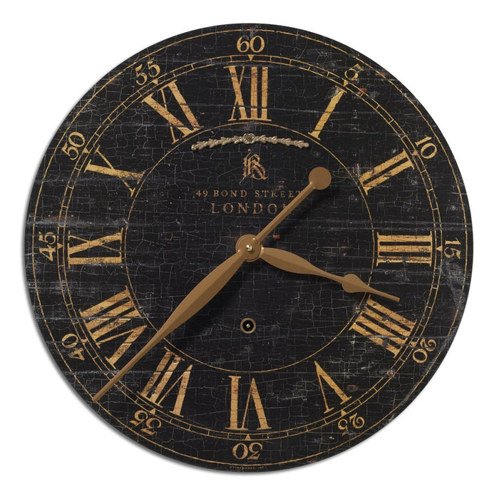Uttermost Bond Street 18" Black Wall Clock 06029