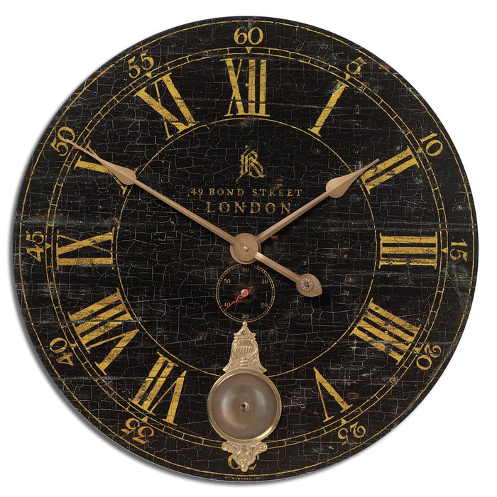 Uttermost Bond Street 30" Black Wall Clock 06030