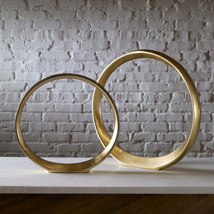 Uttermost Jimena Gold Ring Sculptures Set/2 18961