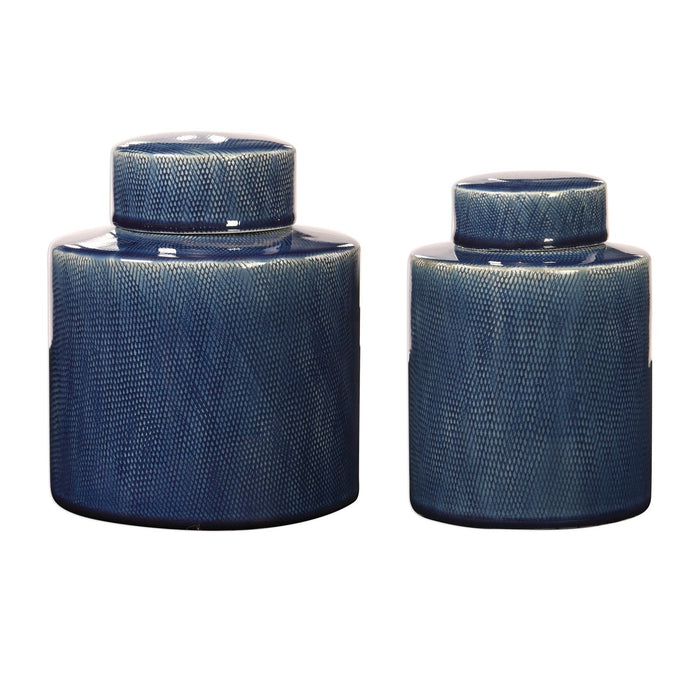 Uttermost Saniya Blue Containers, S/2 18989