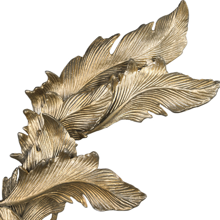Uttermost Fall Leaves Champagne Sculpture 17513