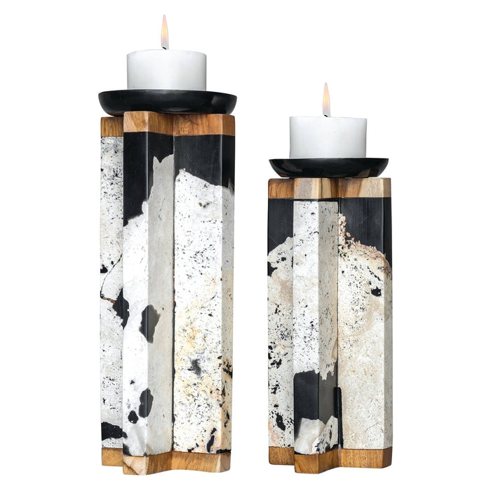 Uttermost Illini Stone Candleholders, S/2 17746
