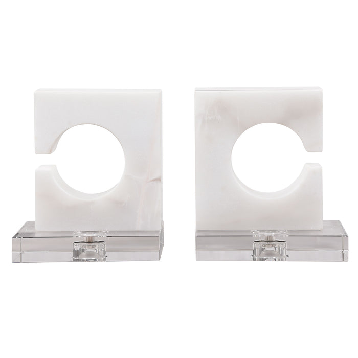 Uttermost Clarin White & Gray Bookends, S/2 17864
