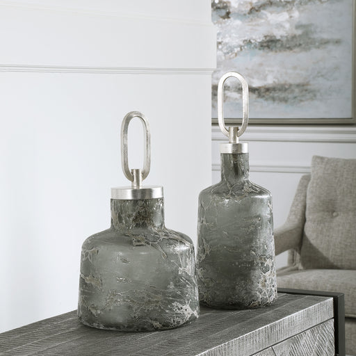 Uttermost Storm Art Glass Bottles, S/2 17840