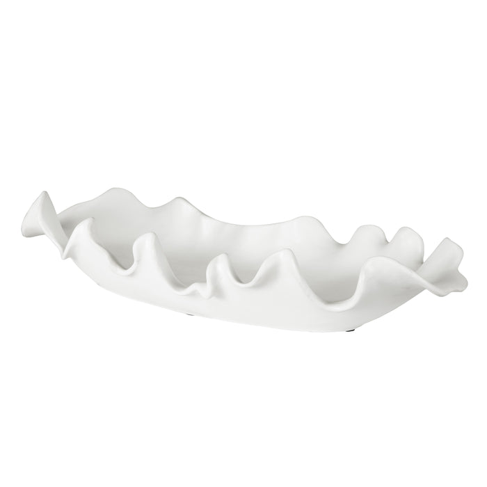 Uttermost Ruffled Feathers Modern White Bowl 17965