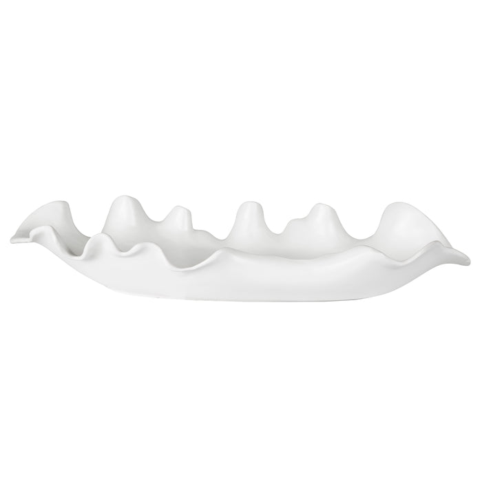 Uttermost Ruffled Feathers Modern White Bowl 17965
