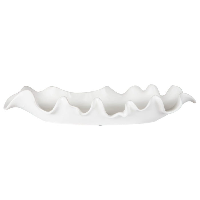 Uttermost Ruffled Feathers Modern White Bowl 17965