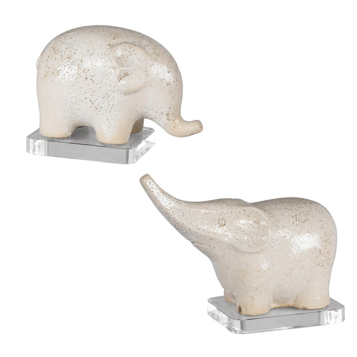 Uttermost Kyan Ceramic Elephant Sculptures, S/2 17968