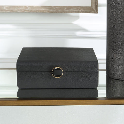 Uttermost Lalique Black Shagreen Box 18058