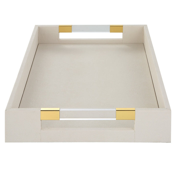 Uttermost Wessex White Shagreen Tray 18060
