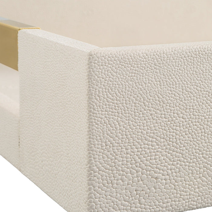 Uttermost Wessex White Shagreen Tray 18060