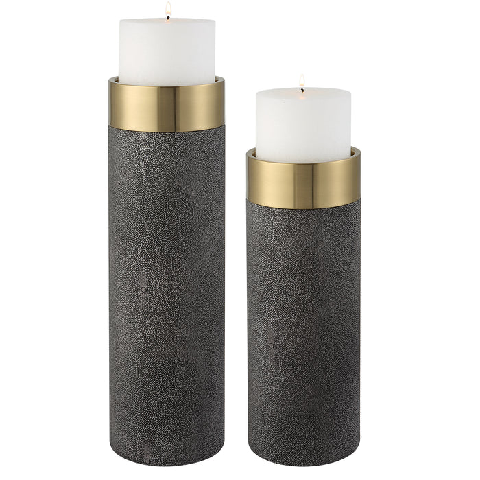 Uttermost Wessex Gray Candleholders, S/2 18061