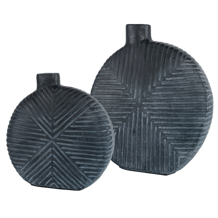 Uttermost Viewpoint Aged Black Vases, Set/2 17114