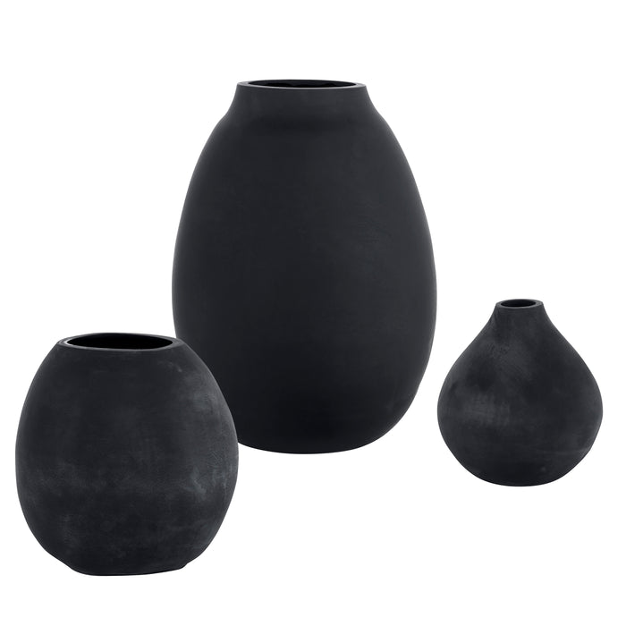 Uttermost Hearth Matte Black Vases, Set/3 18068