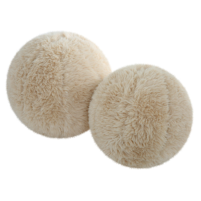 Uttermost Abide Ball Sheepskin Pillows, Set/2 64047
