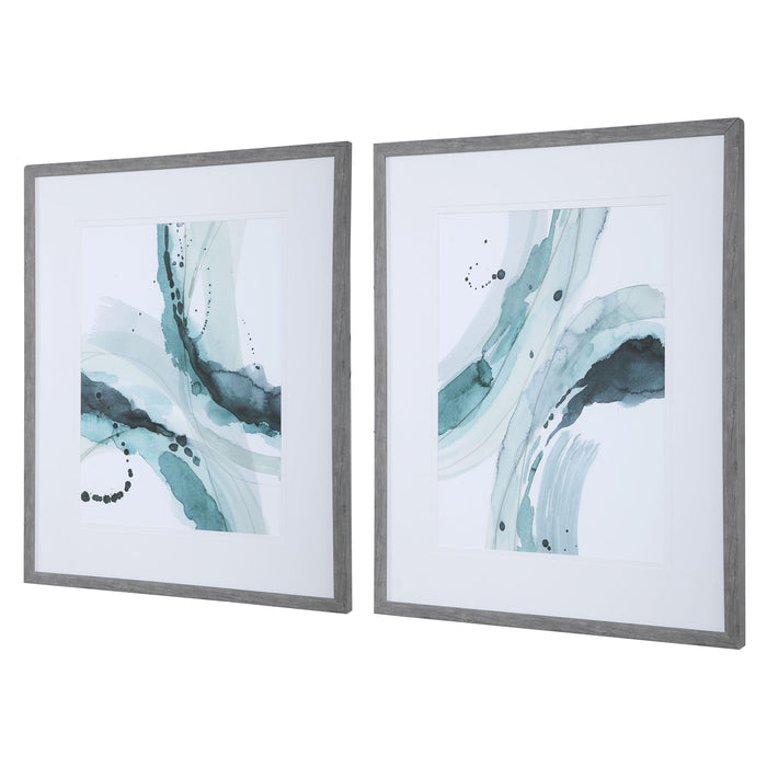 Uttermost Depth Abstract Watercolor Prints, S/2 33710