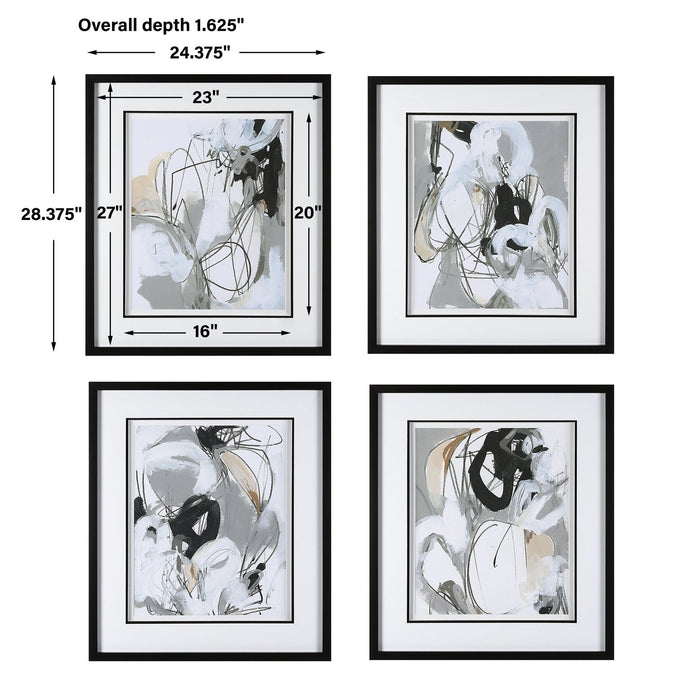 Uttermost Tangled Threads Abstract Framed Prints, S/4 41419