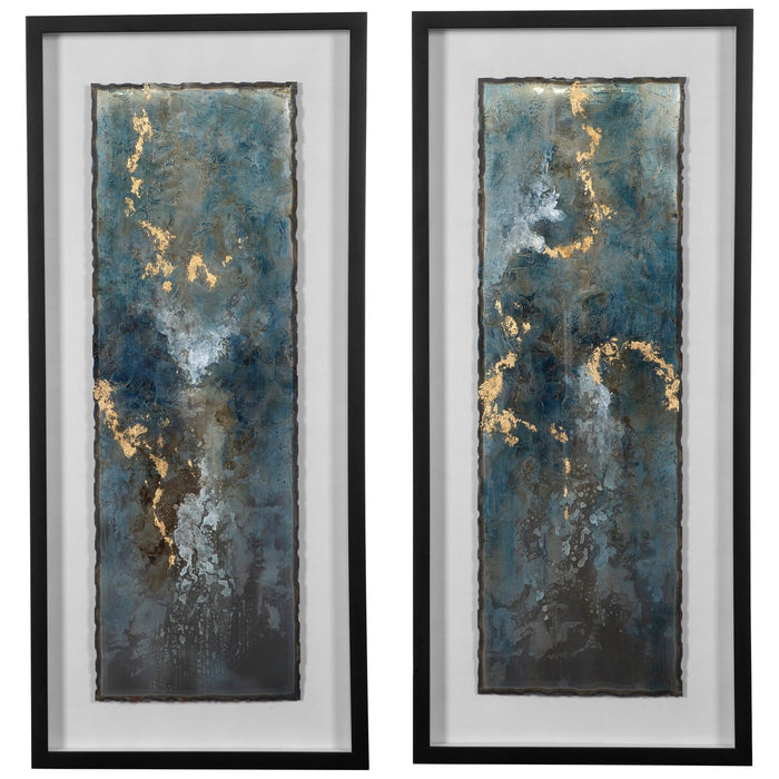 Uttermost Glimmering Agate Abstract Prints, S/2 41434