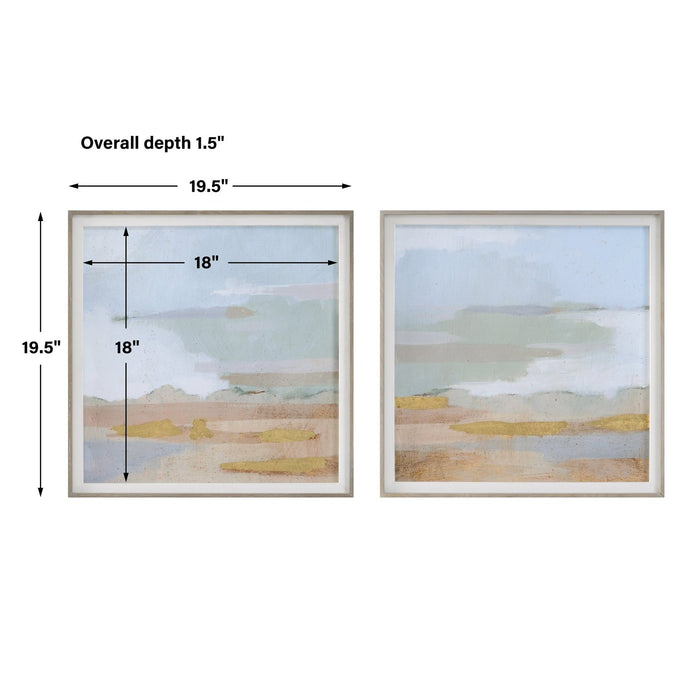 Uttermost Abstract Coastline Framed Prints, S/2 41468