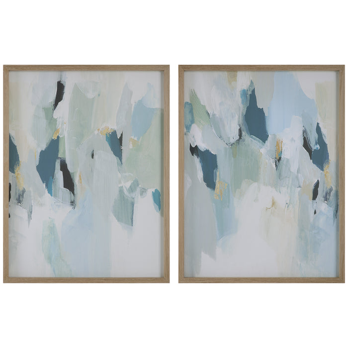 Uttermost Seabreeze Abstract Framed Canvas Prints Set/2 32282
