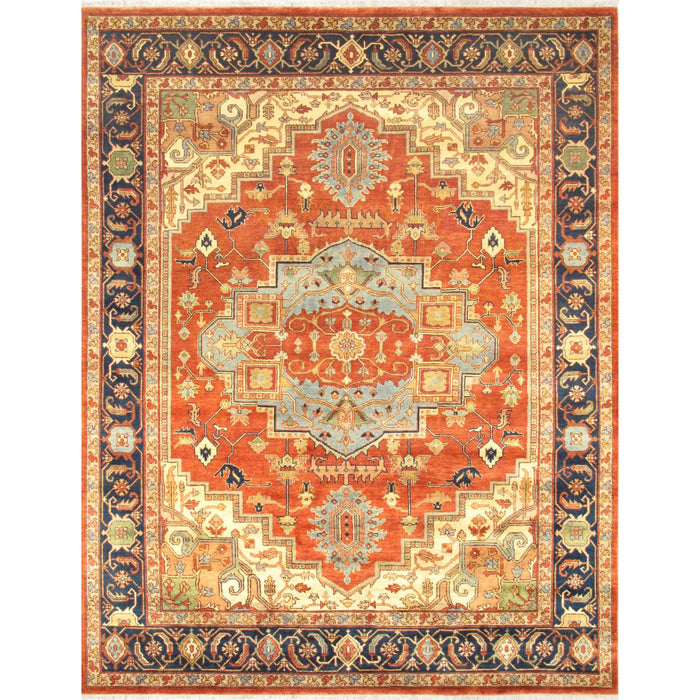 Pasargad Home Serapi Collection Hand-Knotted Rust Wool Area Rug- 8' 0" X 10' 2" PB-5BN 8x10