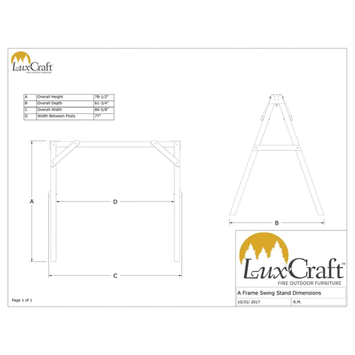 LuxCraft A-Frame Vinyl Swing Stand - Clay
